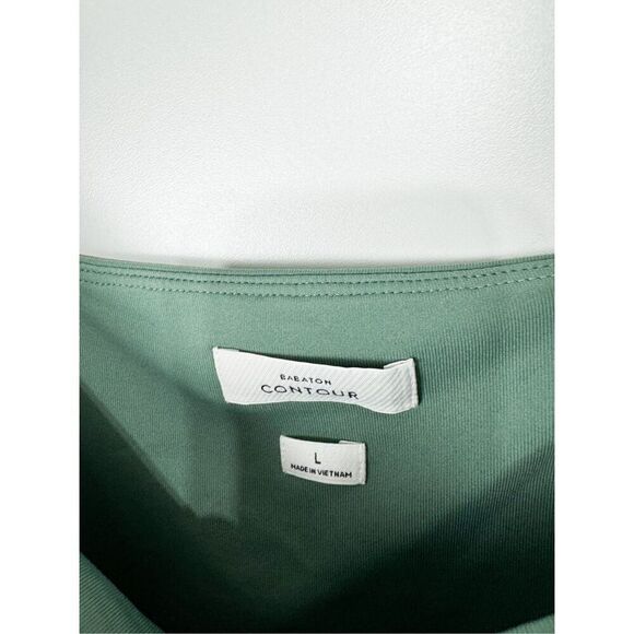 Babaton Contour Women's Green Square Neck Long Sleeve Crop Top Green Large - Picture 3 of 6
